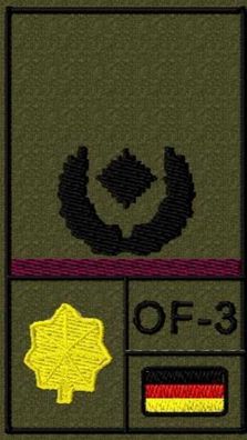 Bundeswehr Rangabzeichen Klett m. Litze, Major bzw. Oberstabsarzt, Oberstabsapotheker