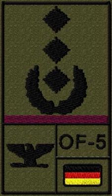 Bundeswehr Rangabzeichen Klett mit Litze, Oberst bzw Oberstarzt