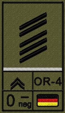 Bundeswehr Rangabzeichen m. NATO Rangcode und Blutgruppe, Heer, Oberstabsgefreiter OA