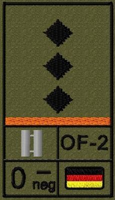 Bundeswehr Rangabzeichen Klett, Orange Litze, Blutgruppe, Hauptmann