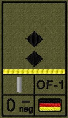 Bundeswehr Rangabzeichen Klett, Zitronengelbe Litze, Blutgruppe, Oberleutnant