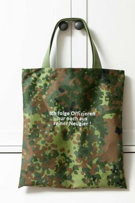 Einkaufstasche im 5 Farben Tarndruck der Bundeswehr mit Stickerei