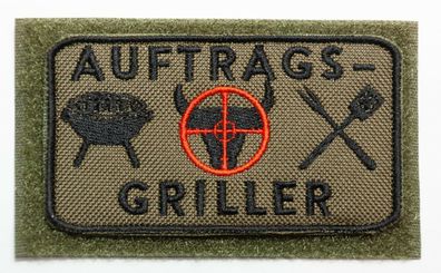 Patch Auftrags-Griller, Grillen, Bushcraft, Outdoor, Wandern, Bundeswehr, Soldat