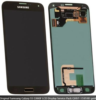 100% Original LCD Touchscreen Display Einheit Gold Samsung Galaxy S5 G900F