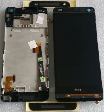 LCD Touchscreen Display Digitizer Komplett Glas Rahmen Schwarz HTC ONE Mini 601n