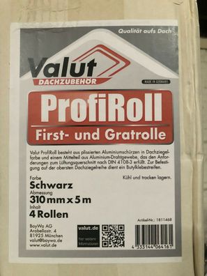4x 5m Valut Firstband Firstrolle Gratrolle Gratband Postenware plissiert Retoure
