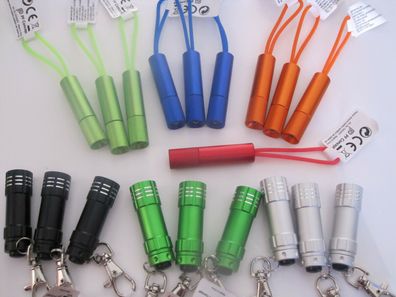 1 - 500 Stk Set Taschenlampe LED o. Batterien Mitgebsel Alu Mini Wurfmaterial