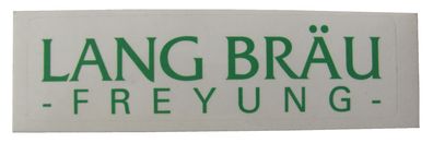 Lang Bräu Freyung - Aufkleber 157 x 44 mm - grüner Schriftzug