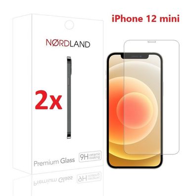 2x Display Glas Schutz Folie Full Screen 9H Premium NordLand iPhone 12 mini 5,4"
