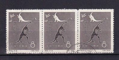 VR China 1958 3 x 370 (Fossilien - Lufengosaurus) o