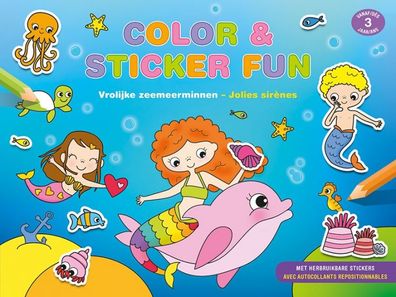 Mal- Und Stickerbuch Fun Junior 28 X 21 Cm Blau