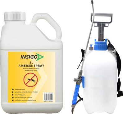 INSIGO 5L + 5L Sprüher Ameisenspray Ameisenmittel Ameisengift gegen Ameisen bekämpfen