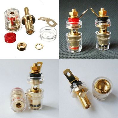 8X 4Mm Bananenbuchse Lautsprecher Polklemme Terminal Anschluss Vergoldet Stecker
