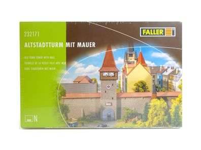 Modellbau Bausatz Altstadtturm mit Mauer, Faller N 232171 neu