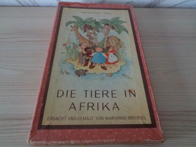 Die Tiere in Afrika -erdacht Marianne Drechsel -Ein Flechsig -Spiel -altes Original