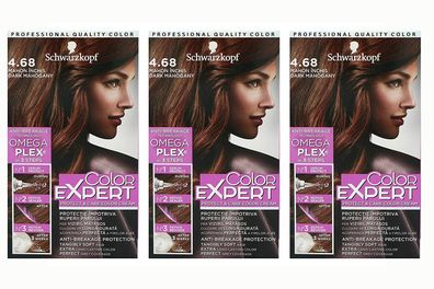 Schwarzkopf Color Expert Intensiv-Pflege Creme 4.68 Dunkles Mahagoni 3er Pack
