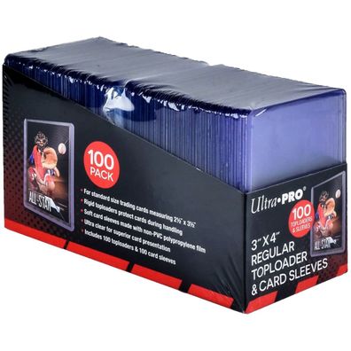 Ultra Pro Toploader + Card Sleeves - 100x Retail Pack - Regular Top Loader