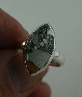 Edelstein Ring Indonesischer Maligano Jaspis Größe 56 Sterling Silber