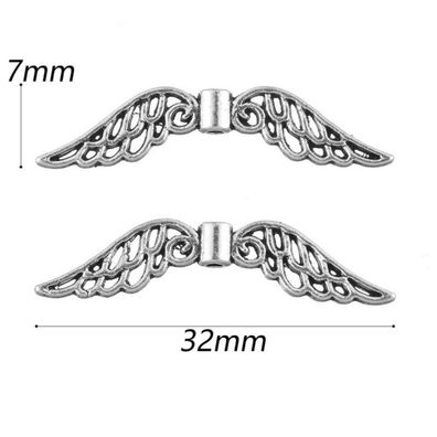 100St Tibetischen Flégel Perlen Spacer Engelsflégel Metall Silber Bastelschmuck