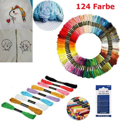 124 X Sticktwist Stickgarn Multicolor Farblich Sticken Kreuzstich Nähgarn Set De