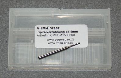 VHM-Fräser mit Spiralverzahnung Ø 1.50mm