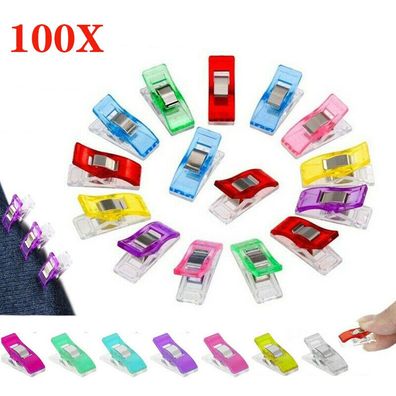 100X Wonder Clips Plastic For Quilting Fabric Knitting Sewing Crochet Clip Uk