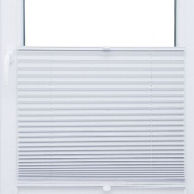 Thermo Black Out Plissee 95x200 cm weiss silber metallic 100% Verdunkelnd