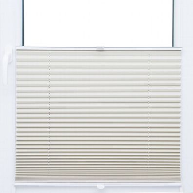 Thermo Black Out Plissee 25x150 cm beige silber metallic 100% Verdunkelnd