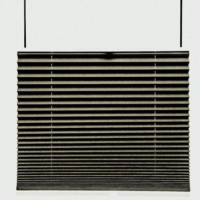 Thermo Black Out Plissee 35x100 cm taupe graubraun silber metallic 100% Verdu...