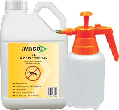 INSIGO 5L + 2L Sprüher Ameisenspray Ameisenmittel Ameisengift gegen Ameisen bekämpfen