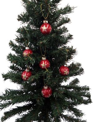 Glas-Weihnachtsbaumkugeln 6er-Set Christbaumkugeln Weihnachtsschmuck Deko 4cm