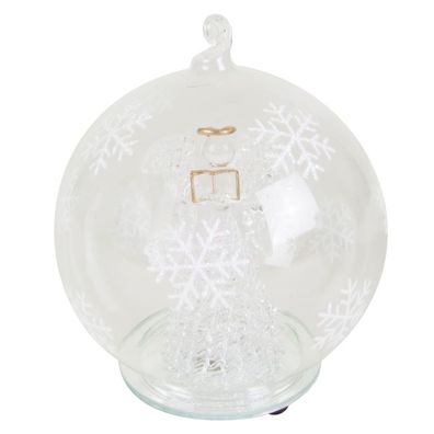 LED-Weihnachtsbaumkugel -Engel- mit Farbwechsler Deko Glaskugel Christbaumkugel