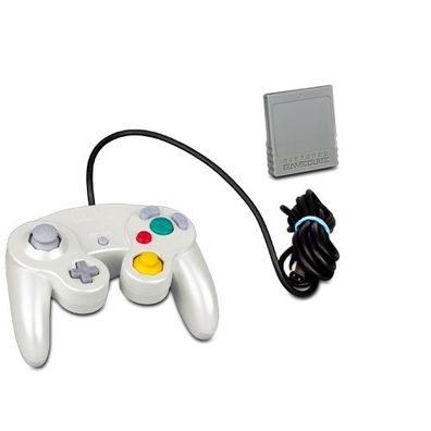 Original Nintendo Gamecube Controller WHITE / WEISS + ORIG. 4 MB MEMORY CARD