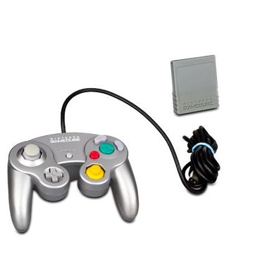 Original Gamecube Controller Platinum SILBER + Original 4 MB MEMORY CARD - ohne ...