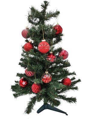 12 Glas-Weihnachtsbaumkugeln rot 6cm Christbaumschmuck Weihnachtsdeko Anhänger
