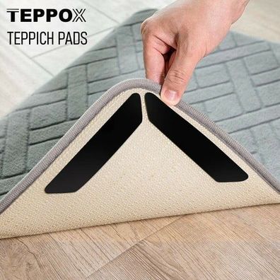 TEPPOX Teppichstopper Anti-Rutsch Aufkleber Stopper Pads Teppichgreifer [4er]