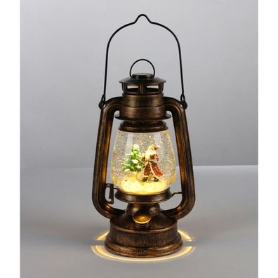 LED-Petroleumlampe Weihnachtsmann 34,5cm Schneekugel Weihnachtsbeleuchtung Deko