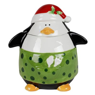 Keramik-Keksdose Pinguin Plätzchendose Vorratsdose Weihnachtsdeko Aufbewahrung