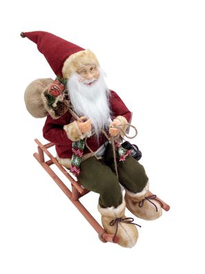 Weihnachtsmann auf Schlitten Nikolaus Santa Claus Weihnachtsdeko Weihnachtsfigur