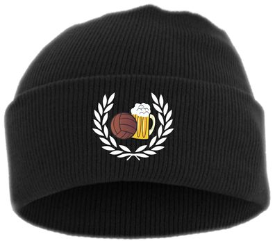 Lorbeerkranz Fussball Bier Umschlagmütze - Bestickt - Mütze mit breitem ...
