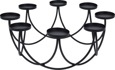 Lichterkranz aus Metall 30 x11,5cm Schwarz Tischkranz Kerzenständer Kerzenhalter