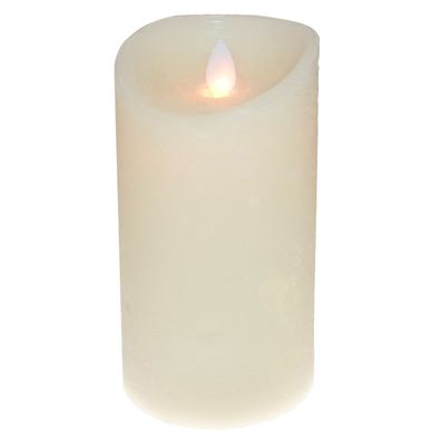 LED Kerze mit Wackeldocht 10x19,5 cm weiß Wachskerze Echtwachskerze flackernd