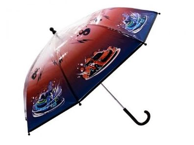 Kinder Regenschirm transparent Rennauto