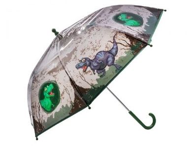Kinder Regenschirm transparent Dino