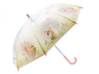 Kinder Regenschirm transparent Hase