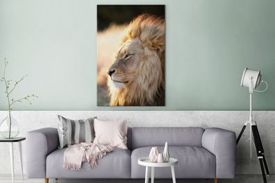 Leinwandbilder - 90x140 cm - Profil - Löwe - Tiere (Gr. 90x140 cm)