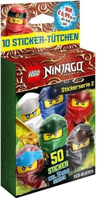 Lego Ninjago Legacy Serie 2 Sticker Blister 10 Sticker-Tüten inkl. 10 Holos NEU!