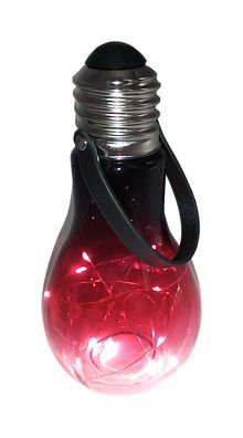 LED Deko Glühbirne aus Glas in rot oder schwarz Glühlampe Hängelampe Tischdeko