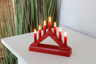 Mini LED Lichterbogen rot oder weiß Schwibbogen Schwedenleuchter Weihnachtsdeko