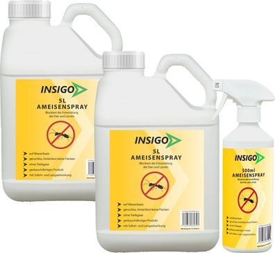 INSIGO 2x5L + 500ml Ameisenspray Ameisenmittel Ameisengift gegen Ameisen Bekämpfung